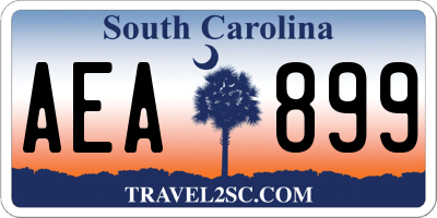 SC license plate AEA899