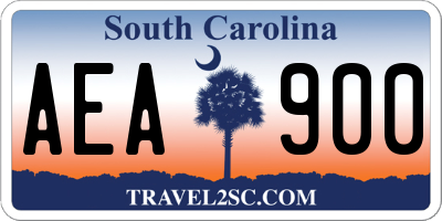 SC license plate AEA900