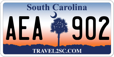 SC license plate AEA902