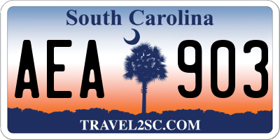 SC license plate AEA903