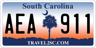 SC license plate AEA911