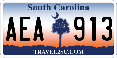 SC license plate AEA913