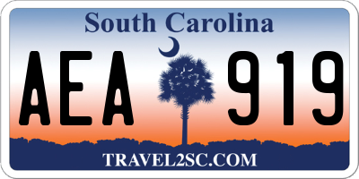 SC license plate AEA919