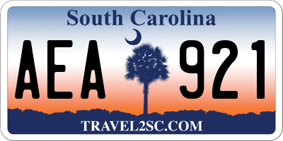 SC license plate AEA921