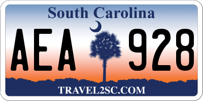 SC license plate AEA928