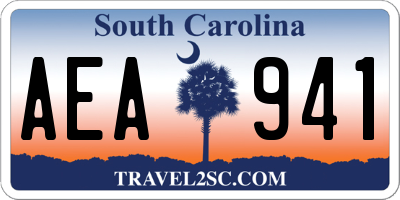 SC license plate AEA941