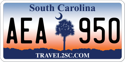 SC license plate AEA950