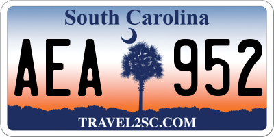 SC license plate AEA952
