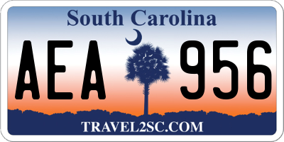 SC license plate AEA956