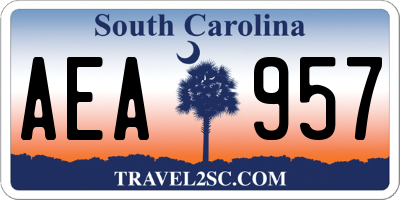 SC license plate AEA957