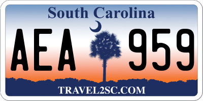 SC license plate AEA959