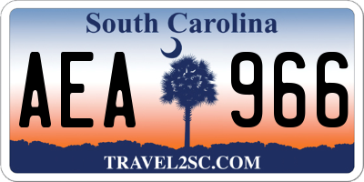 SC license plate AEA966