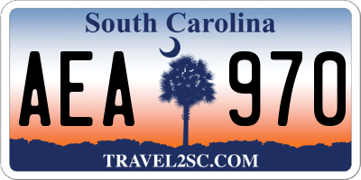 SC license plate AEA970