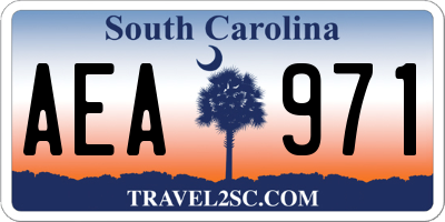 SC license plate AEA971