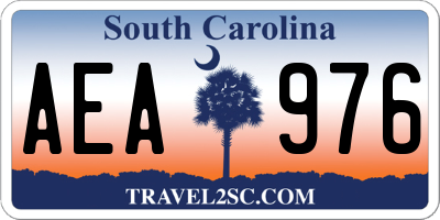 SC license plate AEA976