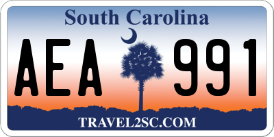 SC license plate AEA991