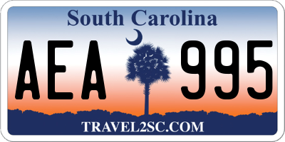 SC license plate AEA995