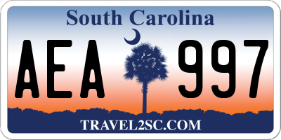 SC license plate AEA997