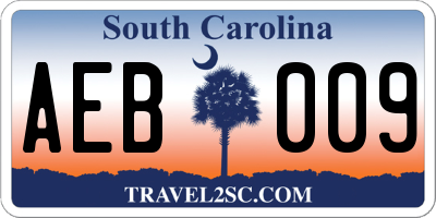 SC license plate AEB009