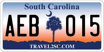 SC license plate AEB015