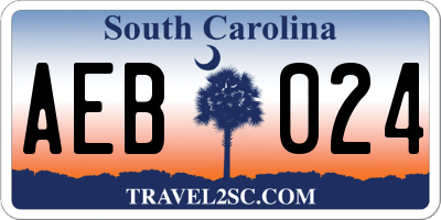 SC license plate AEB024