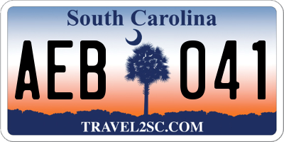 SC license plate AEB041