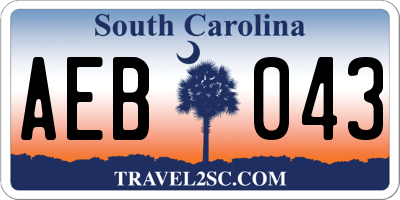 SC license plate AEB043