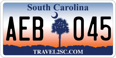 SC license plate AEB045
