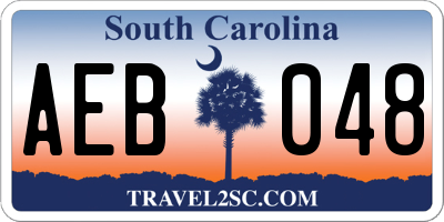 SC license plate AEB048