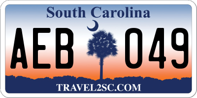 SC license plate AEB049