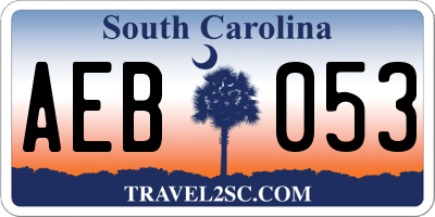SC license plate AEB053