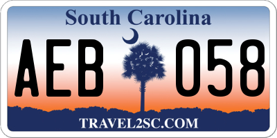 SC license plate AEB058