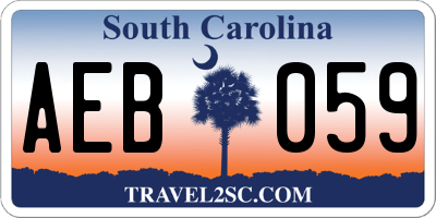 SC license plate AEB059