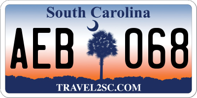 SC license plate AEB068