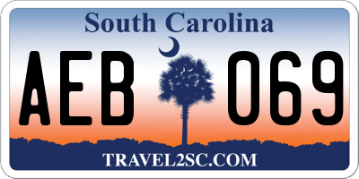 SC license plate AEB069