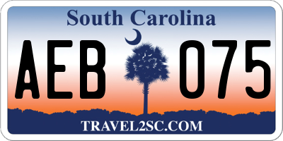 SC license plate AEB075