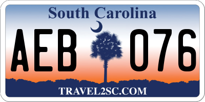 SC license plate AEB076