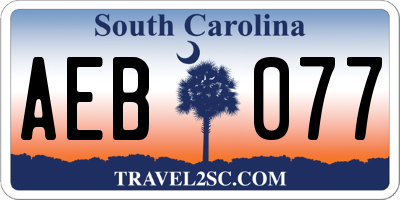 SC license plate AEB077