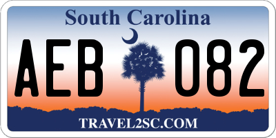 SC license plate AEB082