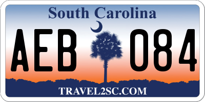 SC license plate AEB084