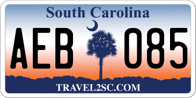 SC license plate AEB085
