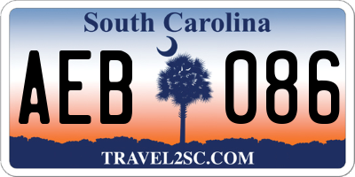 SC license plate AEB086