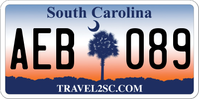 SC license plate AEB089