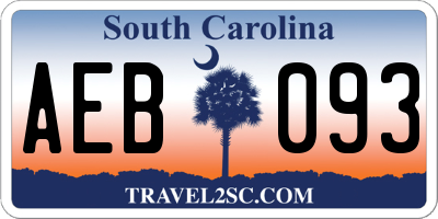 SC license plate AEB093