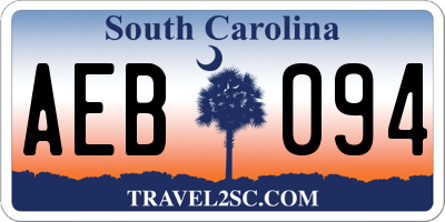 SC license plate AEB094