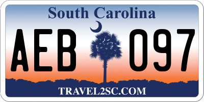 SC license plate AEB097