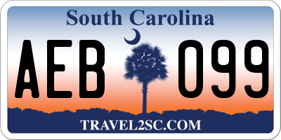 SC license plate AEB099