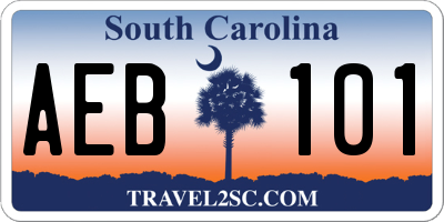 SC license plate AEB101