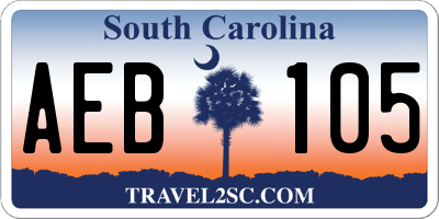 SC license plate AEB105