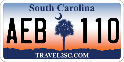 SC license plate AEB110
